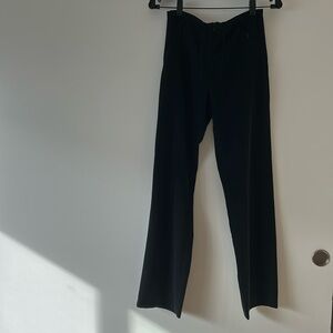Black slack pants with tie in front